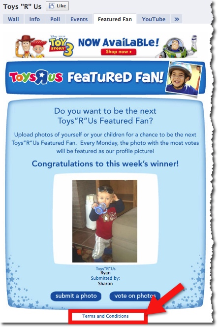 Toys R Us Featured Photo Facebook Contest