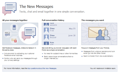 the new facebook message