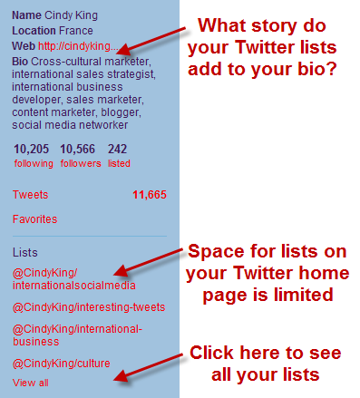 choose the right number of public twitter lists