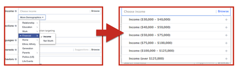 facebook ad income targeting