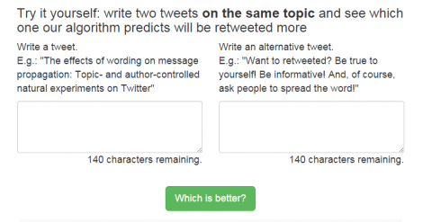 An algorithm predicts which version of the "same" announcement an author should choose to get more attention.