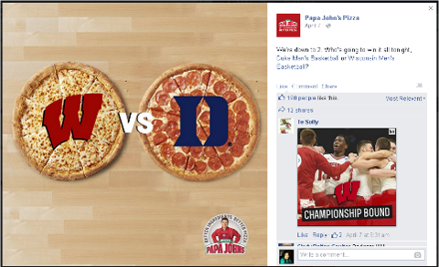 papa john's facebook current event post