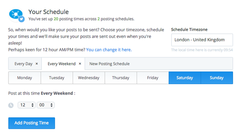 buffer weekend posting schedule