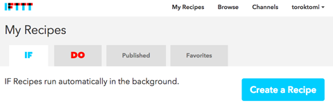 ifttt create a recipe