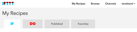 ifttt my recipes