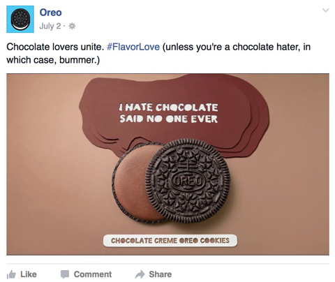 oreo facebook post