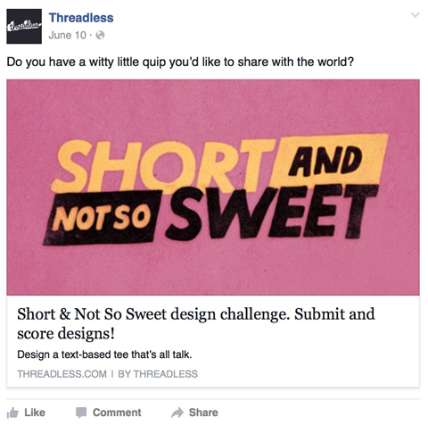 threadless facebook post