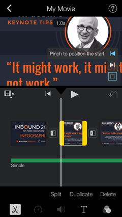 cropped infographic section in video app