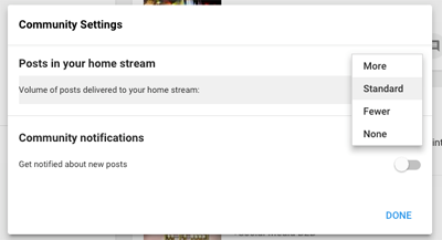 new google plus community settings