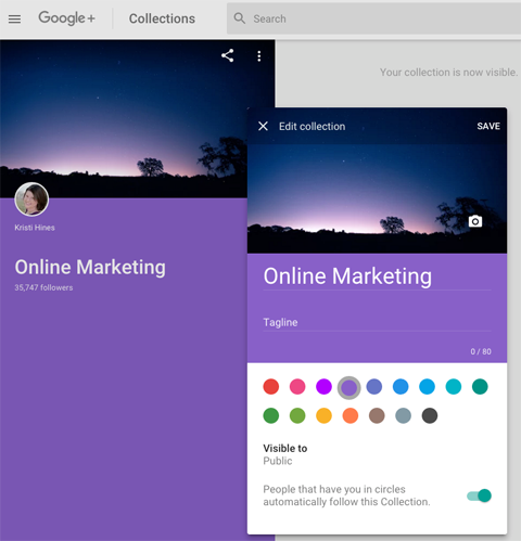 new google plus featured collections editing options