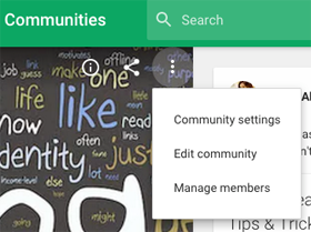 new google plus community settings