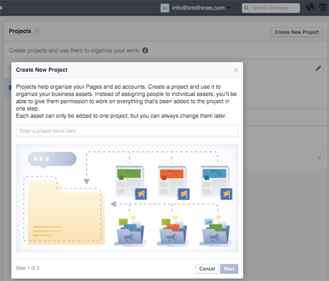 create project in business manager