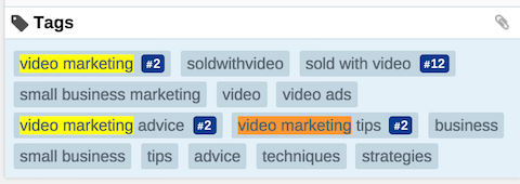 sold with video youtube keywords in tags
