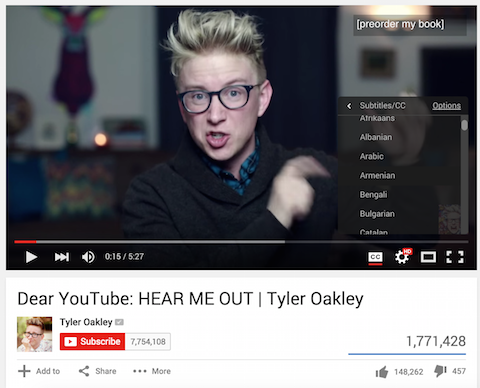 tyler oakley video with subtitles