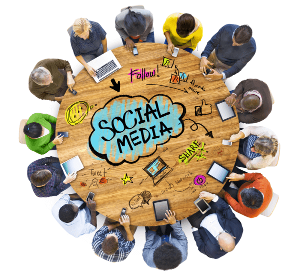 group people discussing social media shutterstock 223801453