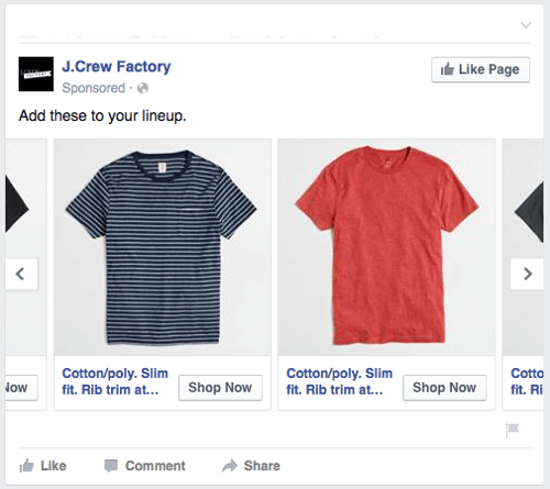 facebook dynamic product
