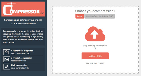 Compress your images to improve page load speed