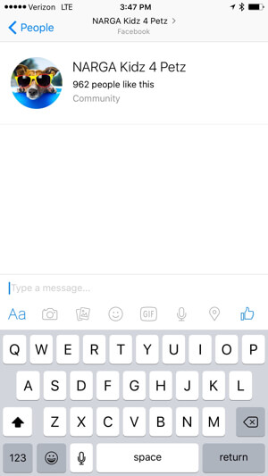 facebook messenger app screen