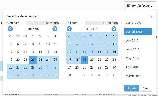 twitter analytics date range