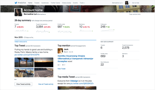 twitter analytics home