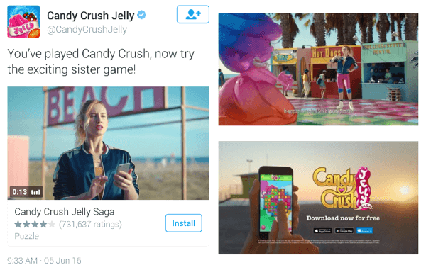 candy crush twitter video ad