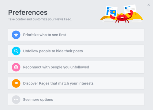 customize facebook news feed preferences