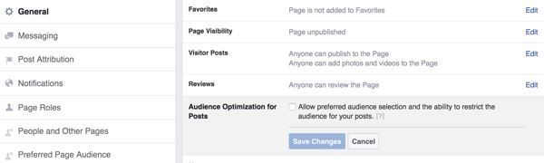 facebook audience optimization for posts