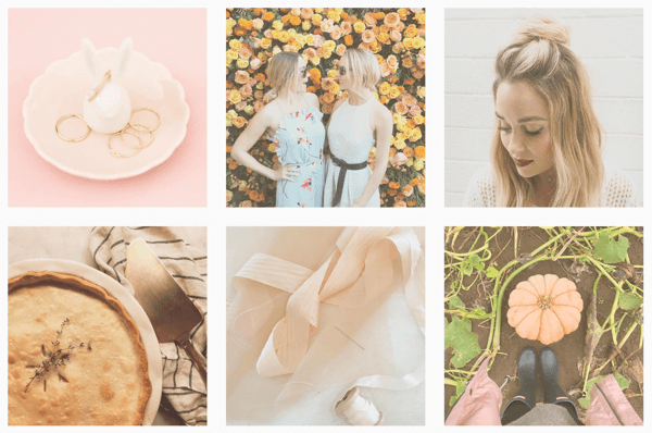 The Instagram feed of Lauren Conrad is unified by the use of the same filter on all images.