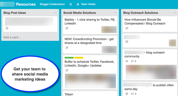 Set up a Trello board for employees to make suggestions for your social campaigns.