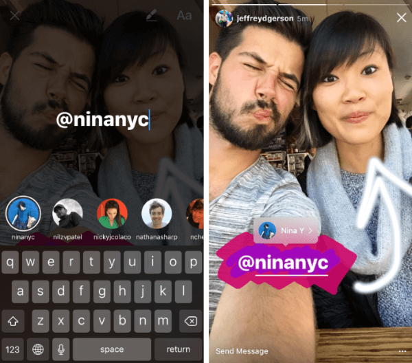 Instagram adds @ mentions to Instagram Stories posts.