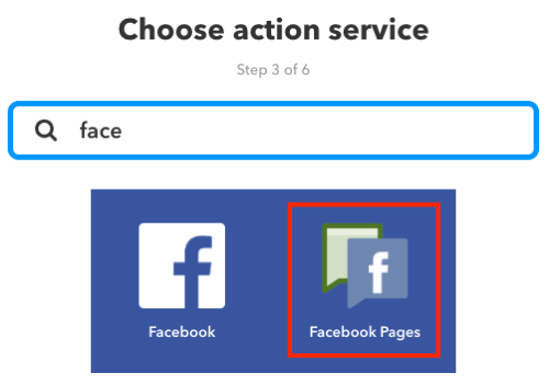 Choose an action service for your IFTTT applet.