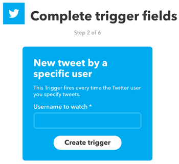 Set up an IFTTT applet that's triggered by a new tweet from a specific Twitter user.