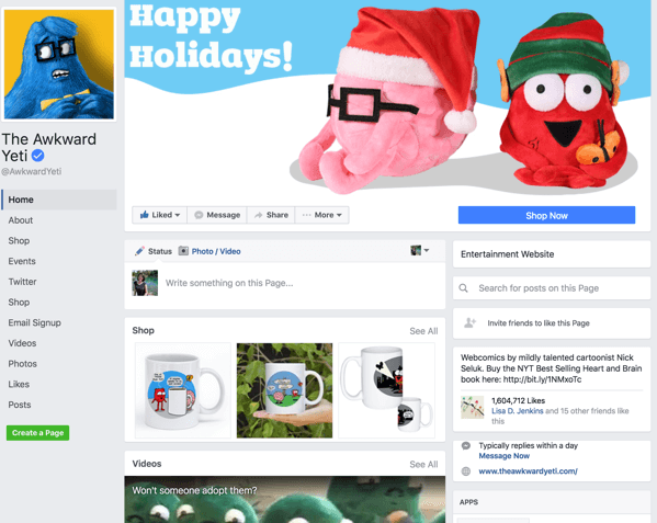 This is the new Facebook page design.