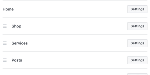 Place your Facebook Shop and Services tabs at the top.