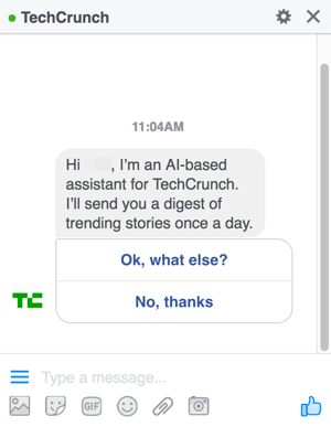 When you design your Facebook Messenger chatbot, you give users options to help guide them through your menus.