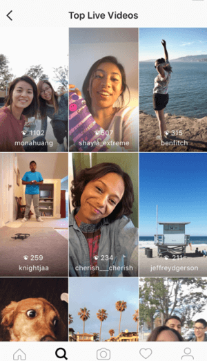 If there are enough live videos happening at once, Instagram will have a section of