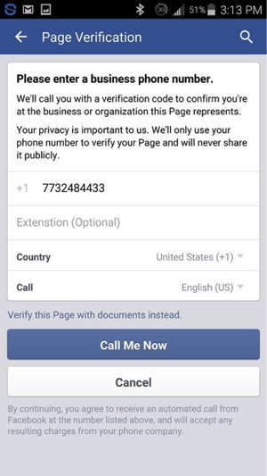 Facebook-page-verification-request