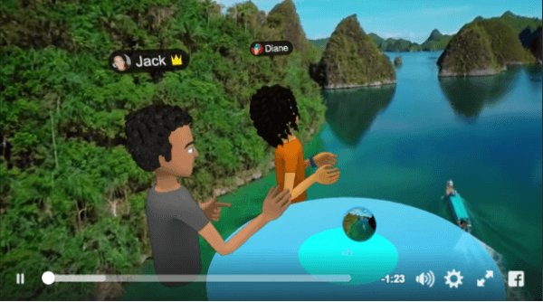 Facebook introduced Facebook Spaces, a new VR app where you hang out with friends in a fun, interactive virtual environment as if you were in the same room.