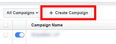 To set up your split test, start by creating a new Facebook campaign.