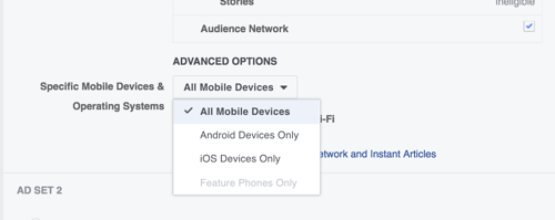 You can test whether iOS or Android users respond better to your Facebook ads.