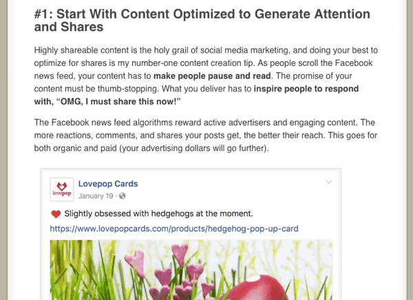 Excerpt from How to Maximize Your Facebook Reach by Mari Smith on Social Media Examiner.
