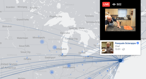 The Facebook Live map makes it easy for users to find live video broadcasts across the globe.