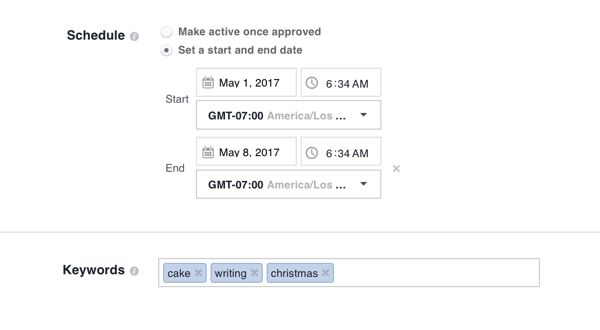 Add up to 10 keywords that will help your audience find your Facebook frame.