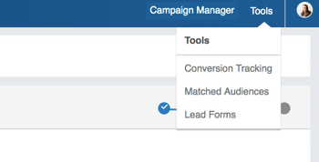 Select Matched Audiences from the Tools drop-down menu.