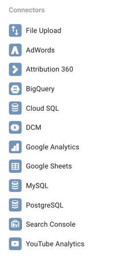Google Data Studio lets you connect to a number of different data sources.