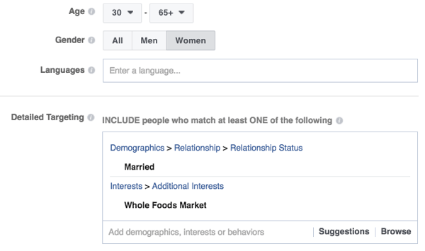 Facebook's targeting features are robust.