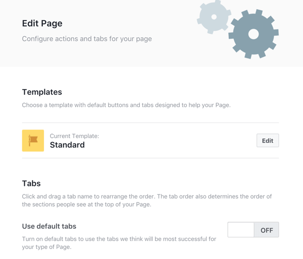 change fb page template