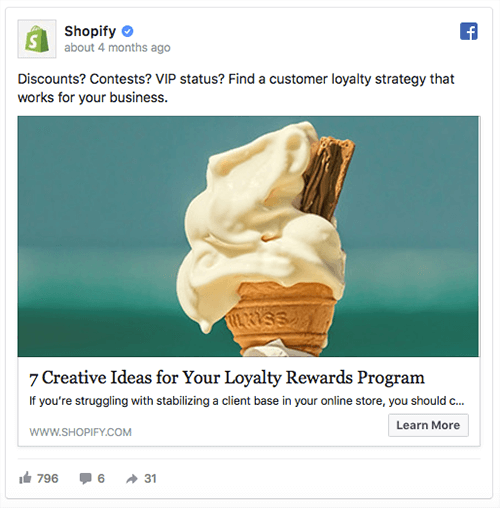 Blog post ad from ecommerce platform Shopify.