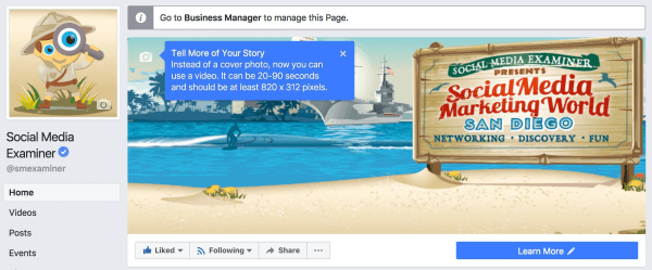 Facebook expands the ability to upload videos as cover images to more pages. 