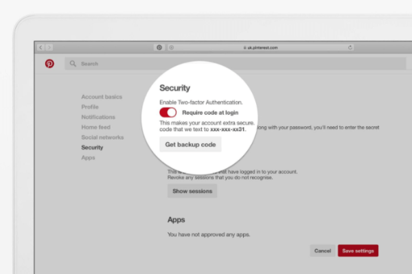 Pinterest is rolling out two-factor authentication and other new security measures to all users over the next few weeks.